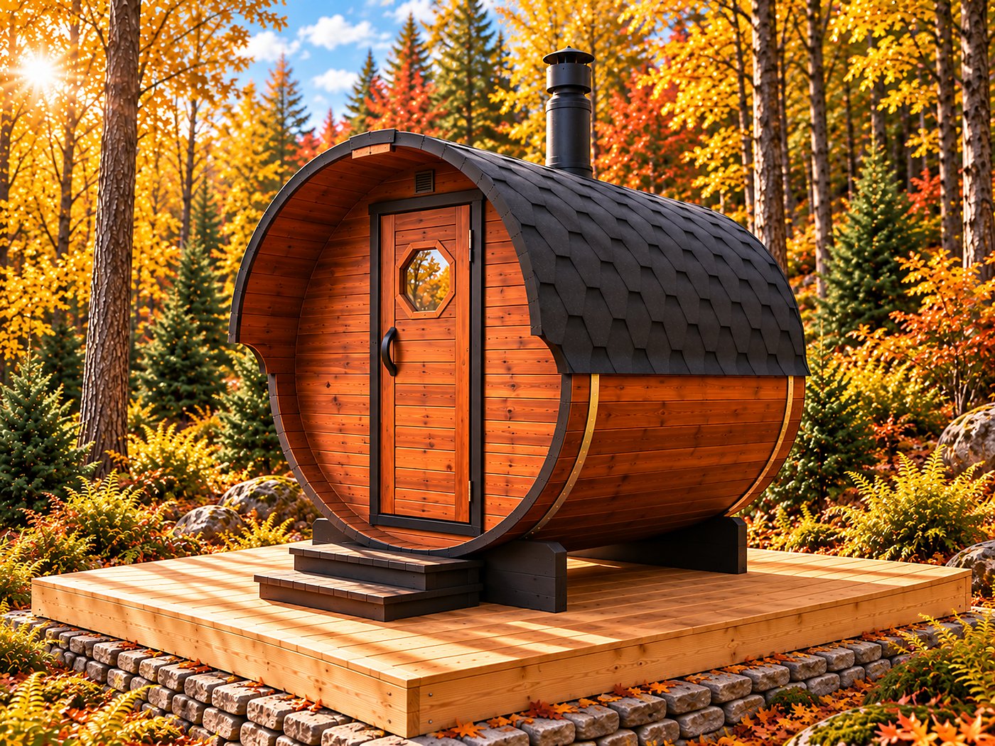 Fasssauna 2 m — sauna beczka 2,0 m