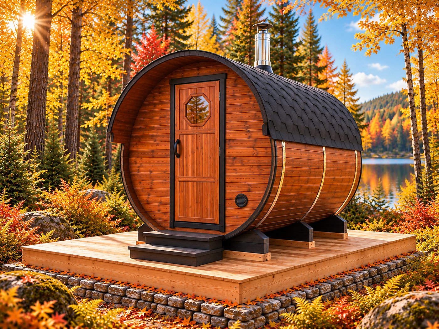 Fasssauna 3 m — sauna beczka 3,0 m
