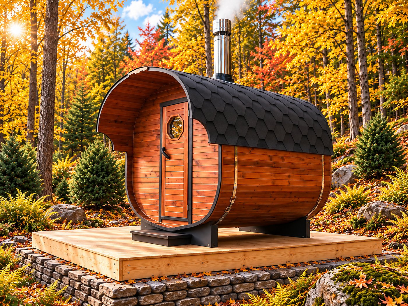 Quadro-Sauna 2 m — sauna beczka 2,0 m
