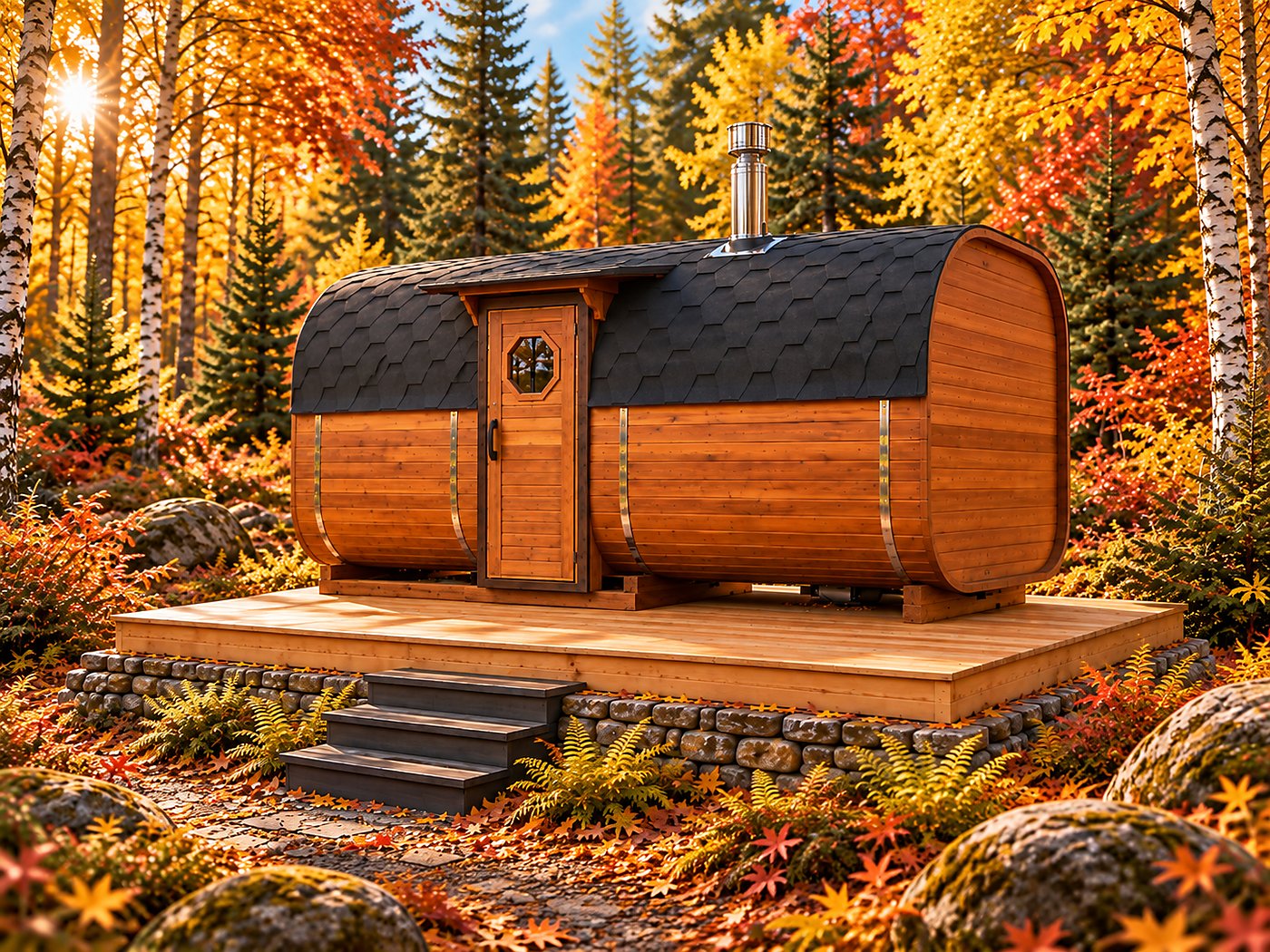Quadro-Sauna 4,4 m — sauna beczka 4,4 m